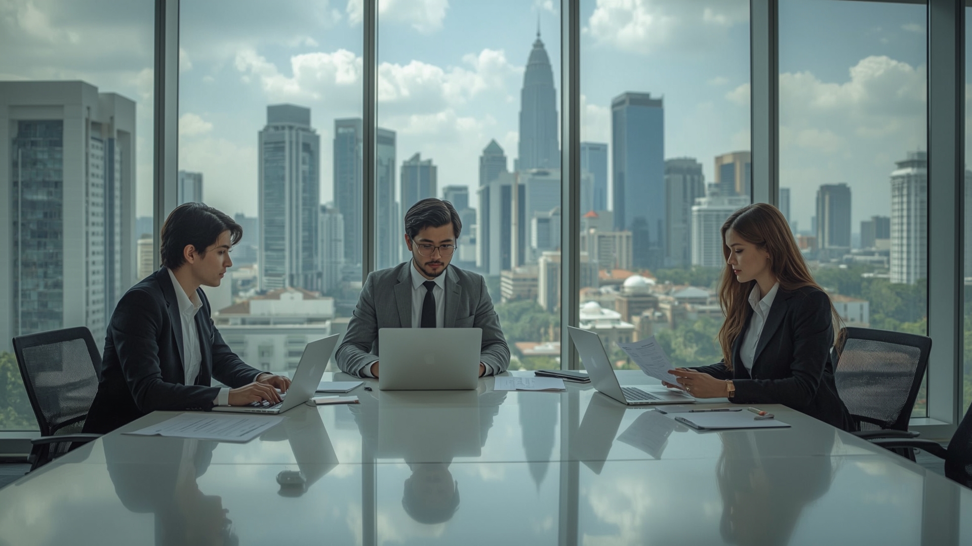 Professional business audit team meeting